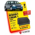 Каркасные шторки на магнитах для автомобиля Renault Logan 1 (Рено Логан) седан 2004-2015, автошторки на задние стекла, Cobra Tuning - 2 шт.