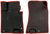 ЕВА коврики для Hyundai Sonata VIII DN8 (2019-2022) / Хендай Соната / 3Д лапка - без разреза / Черные соты / Красный кант / Комплект 2 шт.