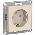 Розетка электрическая со шторками Schneider Atlas Design (Бежевый) на винтовых зажимах в комплекте 20 шт.