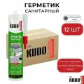 Герметик KUDO KSK-124 силиконовый санитарный антрацитовый серый 280мл 12 штук