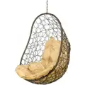Подвесное кресло кокон Bigarden Easy Brown BS Без стойки (подушка бежевая)