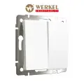 Проходной двухклавишный выключатель/переключатель Werkel W1122061 белый матовый IP20