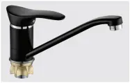 Люкс кухонный смеситель. Черная эмаль Oute T0103BK-1