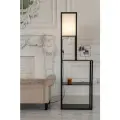 Торшер напольный, светильник высокий с полками черный Таер 3