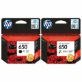 Картридж HP 650 CMYK (CZ101A+CZ102AE), оригинал, Черный (black), Набор CMY, 2 шт