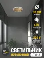 Светильник потолочный светодиодный бра луна 30х30 см, холодный, 6К, питание от сети, 1 шт.