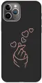Силиконовый чехол на Apple iPhone 11 Pro / Эпл Айфон 11 Про с рисунком K-Heart Soft Touch черный