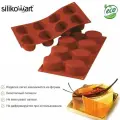 Форма силиконовая для печенья и пряников силиконфлекс овал большой Silikomart / для выпечки и запекания в духовке / Формочка кулинарная антипригарная / Молд силиконовый для кондитеров SF055 / Посуда для выпечки пирожных