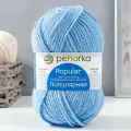 Пряжа Пехорский текстиль Популярная, 50% шерсть, 50% акрил, 133+-8 м, №005, голубая, 10 шт по 100 г