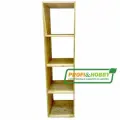 Стеллаж Куб 4 из массива сосны бесцветный лак, 45х40х175 см, Profi&Hobby