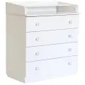 Комод детский с пеленальным столиком Polini kids French 1580 белый, 1288.9