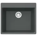 Врезная кухонная мойка 60х53см, SCHOCK Galaxy N-100, серебристый камень