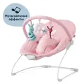 Шезлонг-баунсер Junion Buffy, с первых дней жизни, музыкальные эффекты, виброрежим, цвет розовый