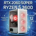 Игровой компьютер (AMD Ryzen 5 3600, RAM 32 ГБ, SSD 2000 ГБ, NVIDIA GeForce RTX 2060 SUPER), белый