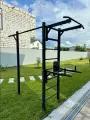 Уличный тренажер спортивная площадка для взрослых и детей с турником, брусьями и кронштейном для боксерского мешка