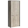 Коллекция Клео Шкаф 2х ств. Дуб Юкон/Ателье темное (для одежды, распашной, в прихожую, в спальню, с полками, со штангой)