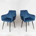 La Room, стулья для кухни, 2 шт. ОКС-555, синий, велюр, школьный, офисный