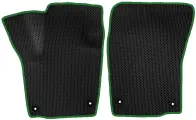 ЕВА коврики для Skoda Rapid 1 (2012-2020) / Шкода Рапид 1 / Черные соты / Зеленый кант / Комплект 2 шт.