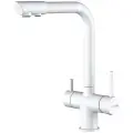 Смеситель для кухни с фильтром для питьевой воды белый латунь A8357 WasserKRAFT