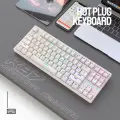 Клавиатура механическая русская Wolf K87 с RGB подсветкой 3 режима подключения Bluetooth+2.4+провод+Hot-Swap игровая для компьютера ноутбука keyboard