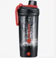 VOLTRX, Gallium, Electric Shaker Bottle, Электрический спортивный шейкер, черно-красный, 700 мл (24 унций)