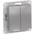 Выключатель 2-кл. AtlasDesign Aqua IP44 (сх. 5) 10AX механизм алюм. SE ATN440351