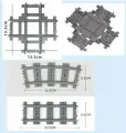 Набор рельс для Lego Поезда 10 прямых, 10 закругленных. 2 перекрестка