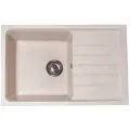 Мойка для кухни из искусственного камня прямоугольная с крылом (73,4x48,3), бежевая