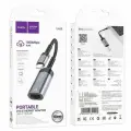 Адаптер переходник Hoco UA26 с Type-C на RJ45 Ethernet интернет 1000Mbit серый металл