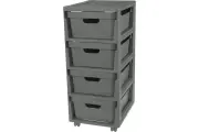 Комод BP_на колесах LUXE, 4 ящика, 300х385х690 мм (серый) Econova 2081569 43324671170