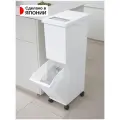Мусорное ведро двухсекционное 55 л (32 и 23 л) на колесиках 41х27х87 см