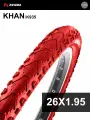 Покрышка велосипедная KENDA KHAN K935 26x1,95 (50-559), полуслик протектор, красная