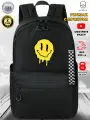 UFO PEOPLE Рюкзак для старшеклассников мальчиков и девочек подростков под ноутбук/ Ранец городской летний удобный черный с принтом/ Вместительный портфель для спорта тренировок прогулок и путешествий