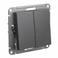 Механизм переключателя двухклавишного Systeme Electric AtlasDesign 10АХ базальт ATN001465 (комплект из 5шт.)