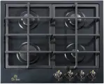 Газовая варочная панель De luxe TG4 750231 F - 079 60 см, 4 конфорки электроподжиг газконтроль, черный матовый