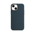 Чехол силиконовый Магсейф для iPhone 13 Abyss Blue с анимацией NFC, Silicone case Магсейф для айфон 13 - Темно-синий