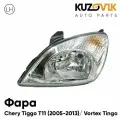 Фара левая Chery Tiggo T11 (2005-2013) Vortex Tingo с корректором