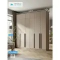Шкаф для одежды распашной, 6-ти дверный с антресолью, Принцесса Мелания, Кашемир, 2600х2400х520 мм
