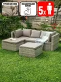 Комплект садовой мебели из искусственного ротанга для дачи и дома Гардини, серый