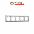 Рамка из пластика на 5 постов Werkel Stark W0051865 серебряный матовый