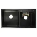 Мойка для кухни двойная врезная из нержавеющей стали 3мм 78х43 графит Премиум AFLORN AF97843B(F)-D