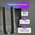 Торцевая заглушка алюминиевая для накладного плинтуса высотой 40 мм, 2 шт, черный