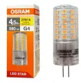 1шт/уп. Лампа LED Капсула G4 4.5Вт 580Лм 170-250V 2700К Свет Теплый белый d18x50 OSRAM, уп. 1шт