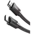 Кабель UGREEN HD135 (70319) 8K HDMI M/M Round Cable в оплетке. Длина 1 м. Цвет: серый