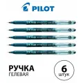 Набор 6 шт. - Ручка гелевая Pilot P-500 черная, игольчатый стержень, 0,5 мм, одноразовая BL-P50-B