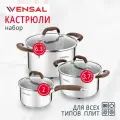 Набор посуды Vensal Coquet VS1508, нержавеющая сталь, 6 предметов