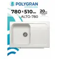 Мойка для кухни из искусственного камня POLYGRAN Alto-780 (№36 Белый Хлопок)