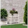 Цветочница, ящик для цветов, кашпо уличное Сиена, 65 см, оцинкованная сталь, белый, 1 шт