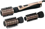 Фен-щетка, фен-расческа BRAYER BR3100, 1000 Вт, 3 насадки цвет черный/золотой