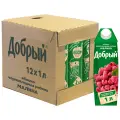Сок Добрый Яблоко-Малина-Черноплодная рябина, 1 л, 12 шт.